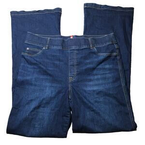 Spanx Womens Flared High Rise Denim Jean Dark Wash Stretch Waist Pull On 2X